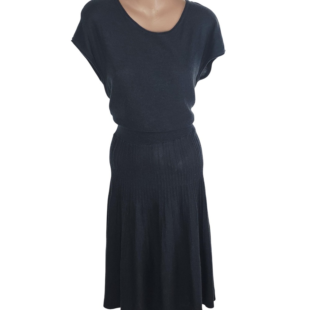 LOFT Dress Womens L Green Sweater Knit Cap Sleeve Forest Fairy‎ Grunge Back Zip